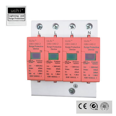 Up 1.8kV Imax 40kA PA66 PBT Surge Protection Device SPD